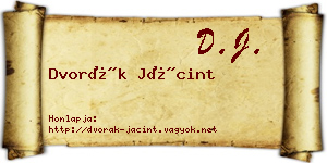 Dvorák Jácint névjegykártya